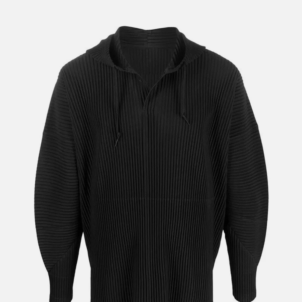 Men's Issey Miyake Homme Plisse Pleated Black Zip Up